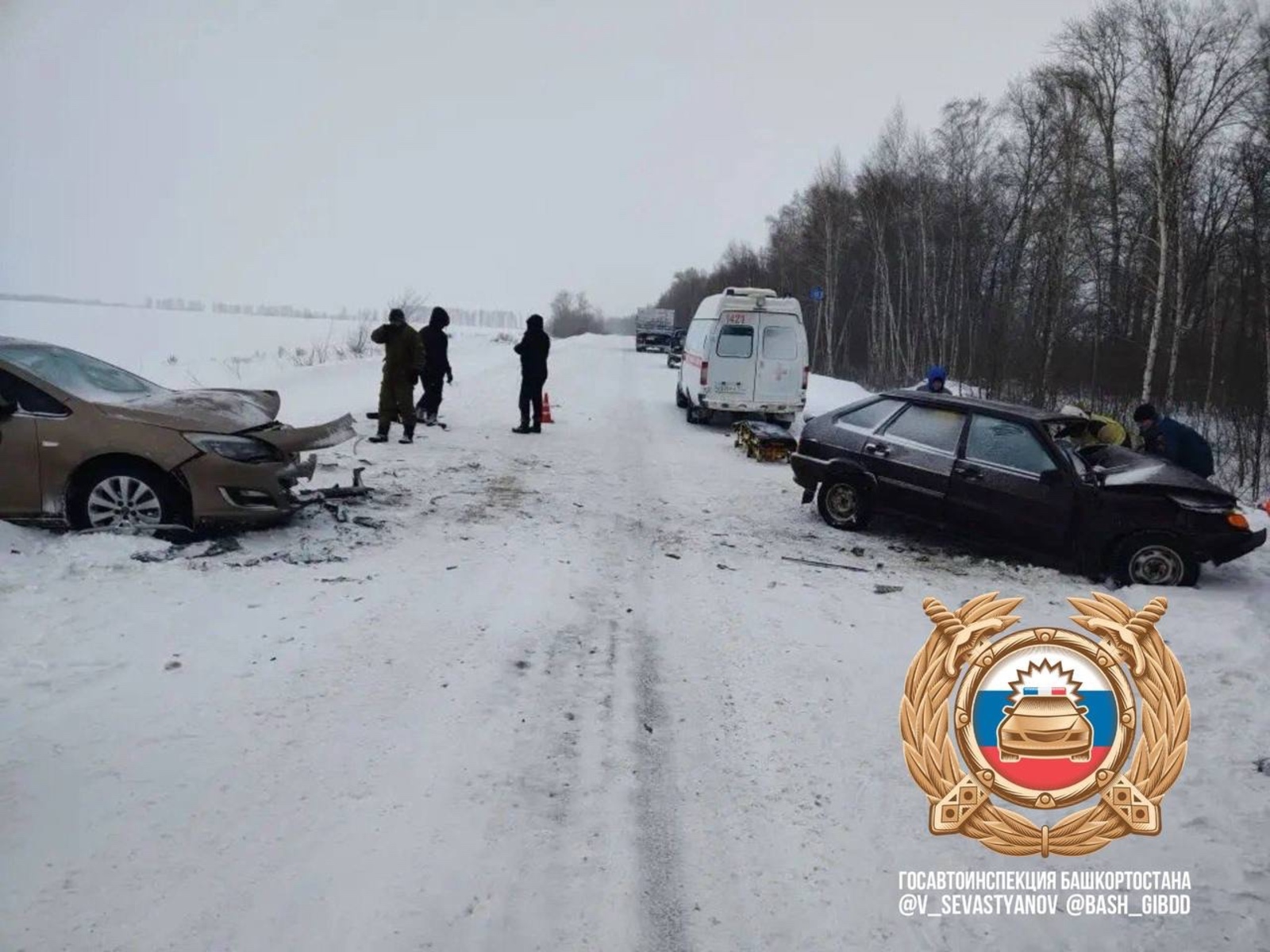 В Башкирии водитель скончался в больнице после лобового столкновения