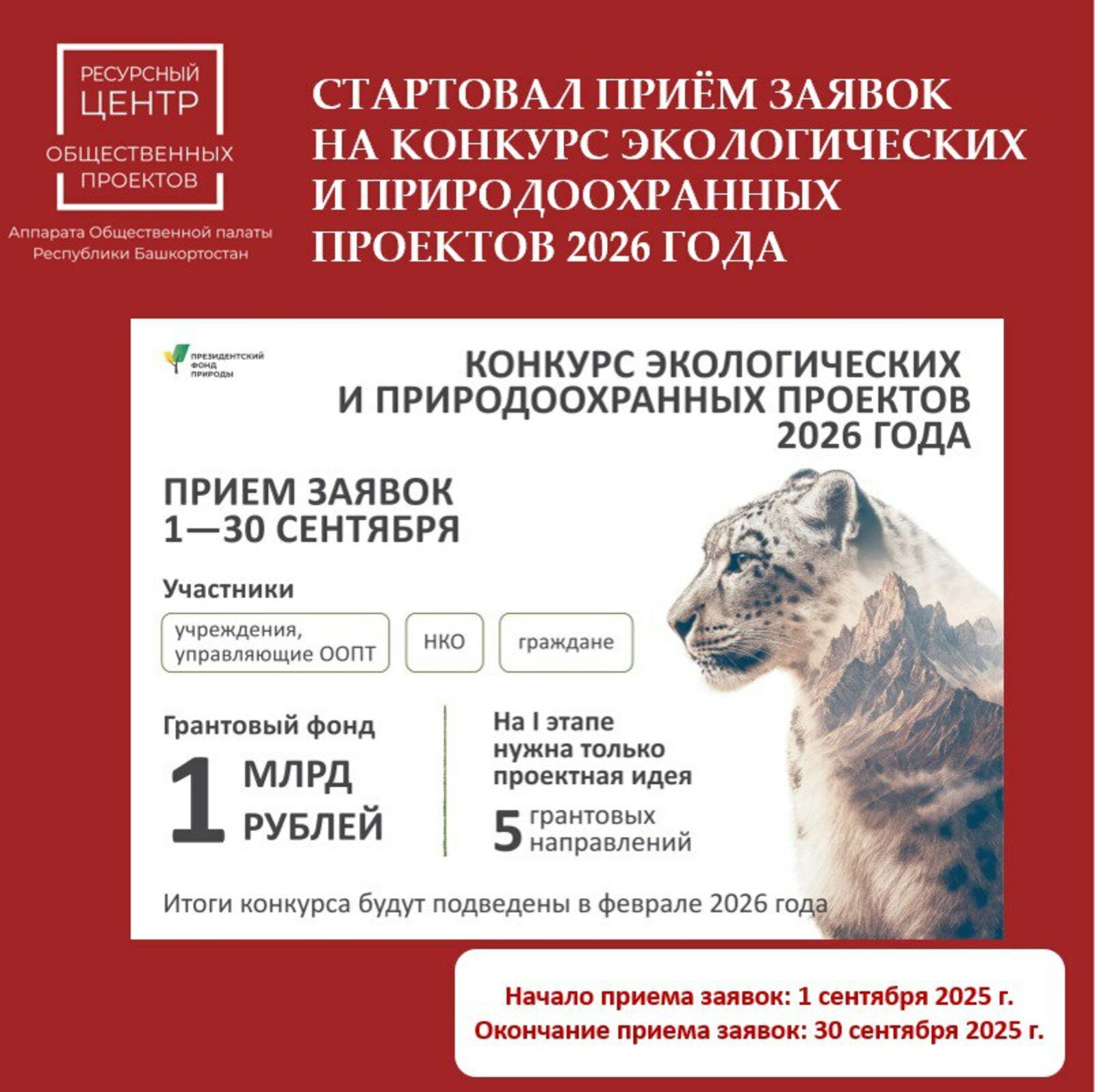 Природе нужны ваши идеи: в Башкирии стартует грантовый конкурс