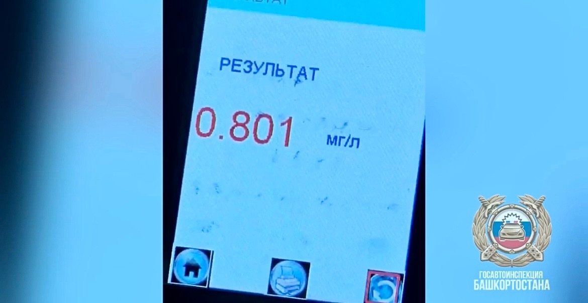 В Башкирии задержали пьяного водителя, перевозившего детей