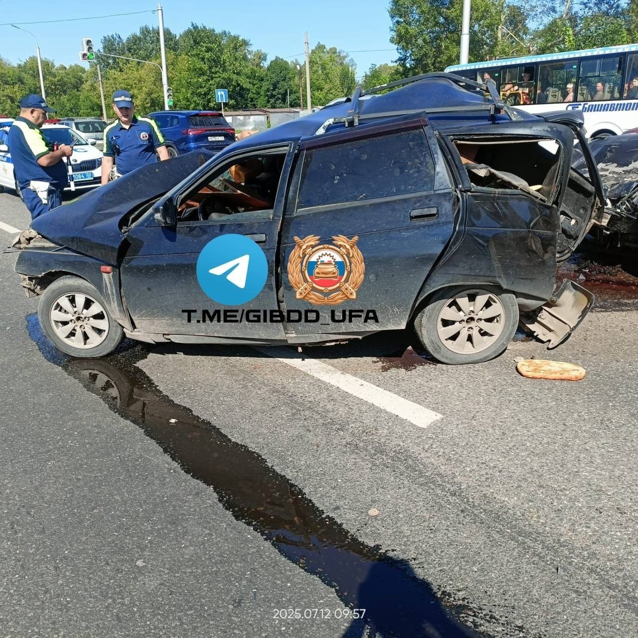 На въезде в Уфу произошло тройное ДТП